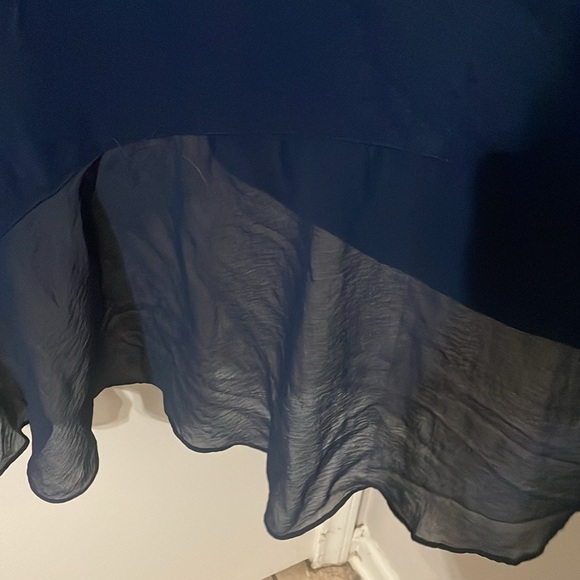 SOFT SURROUNDINGS Crescent Moon Tunic Blue Sweater Top Dress Hi Low Turtleneck L - Picture 6 of 8